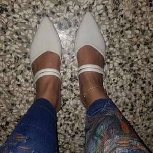 Off white pointed toe shoes